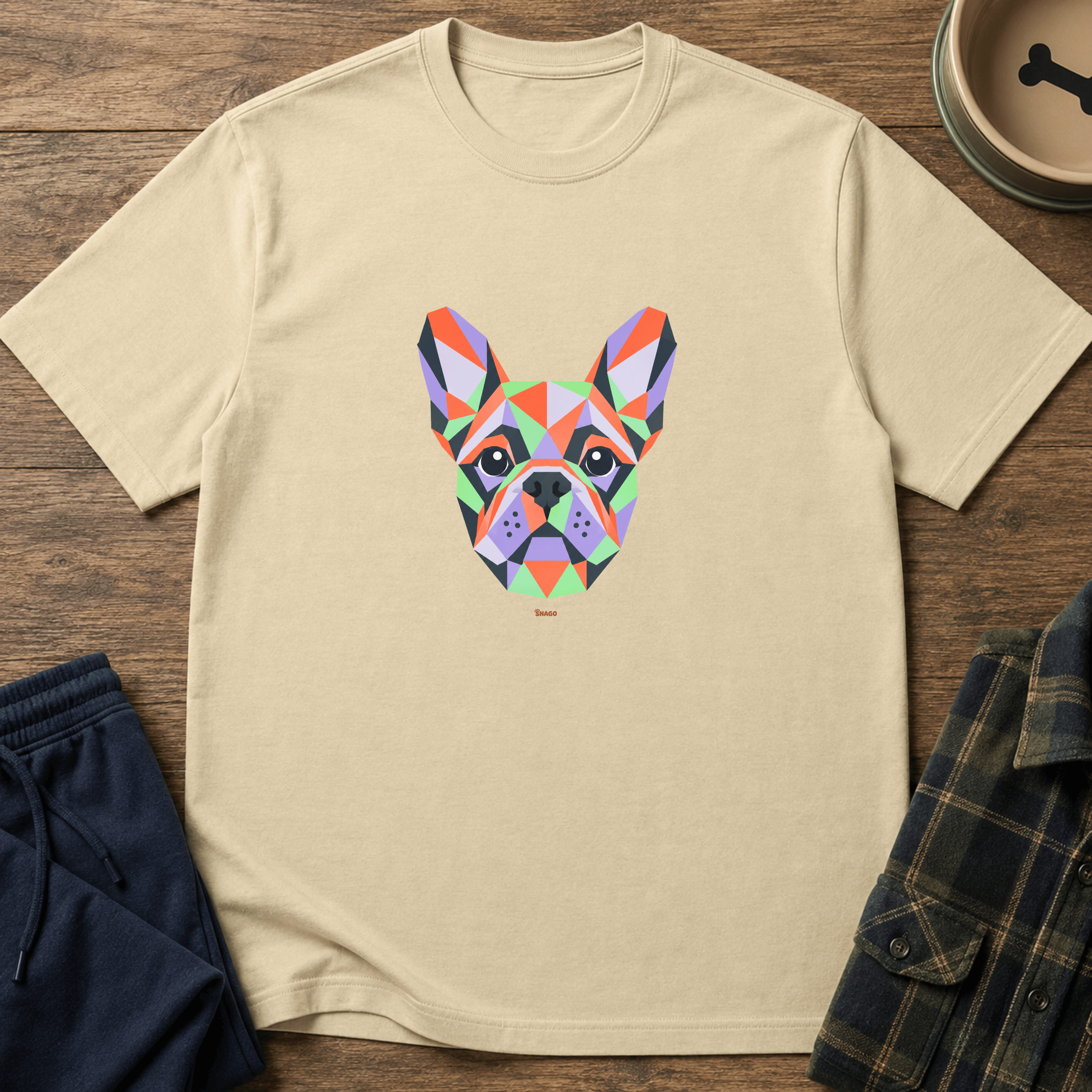 Snago T-Shirt Geometric Pug Dog and Cat Tees for Pet Parents