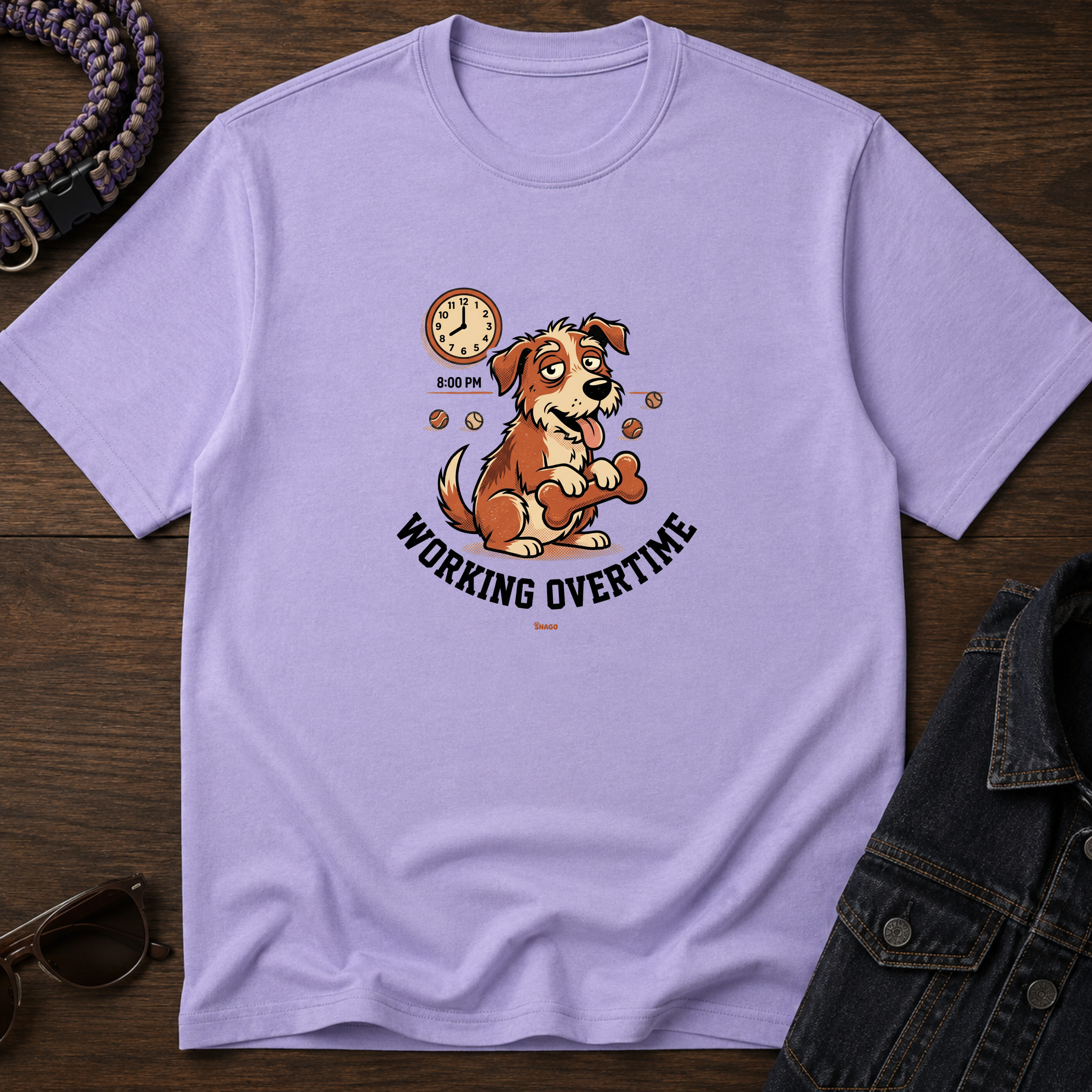 Snago T-Shirt Working Overtime Dog and Cat Tees for Pet Parents