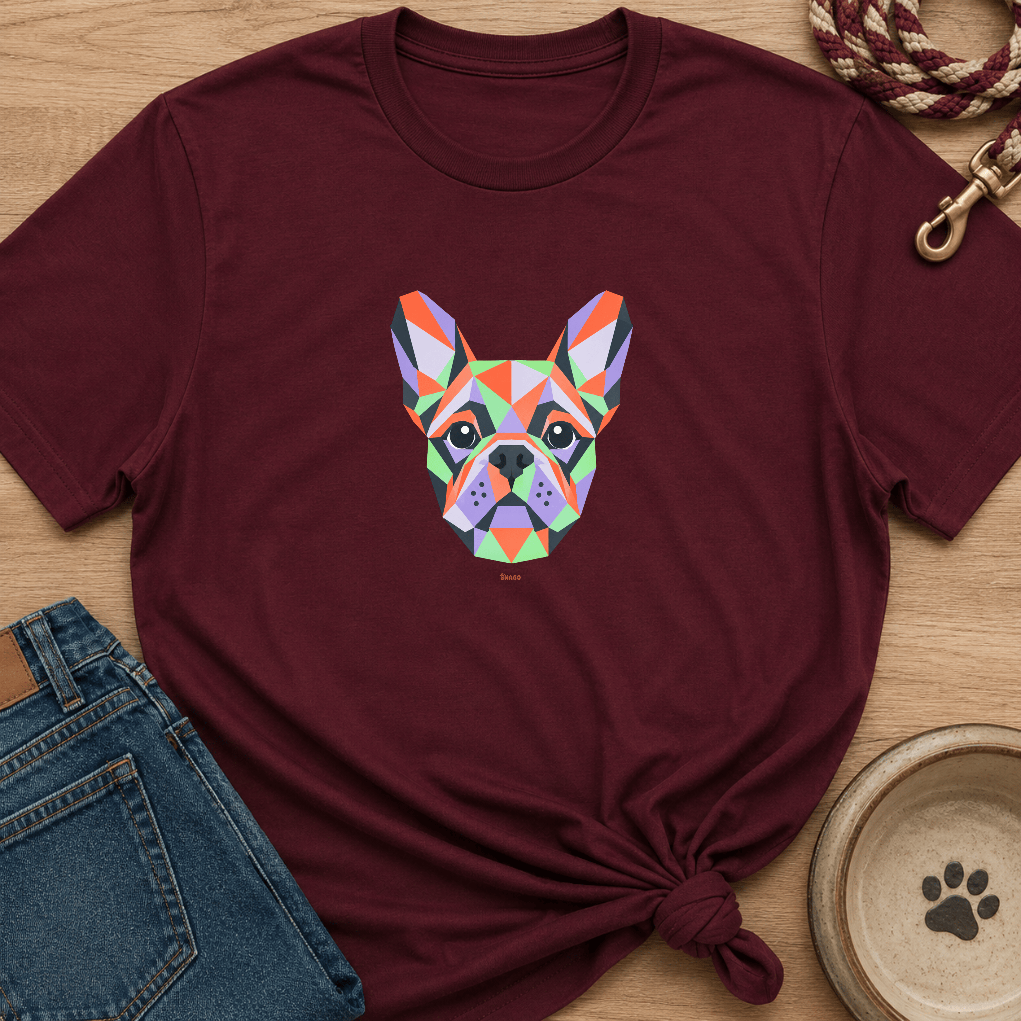 Snago T-Shirt Geometric Pug Dog and Cat Tees for Pet Parents