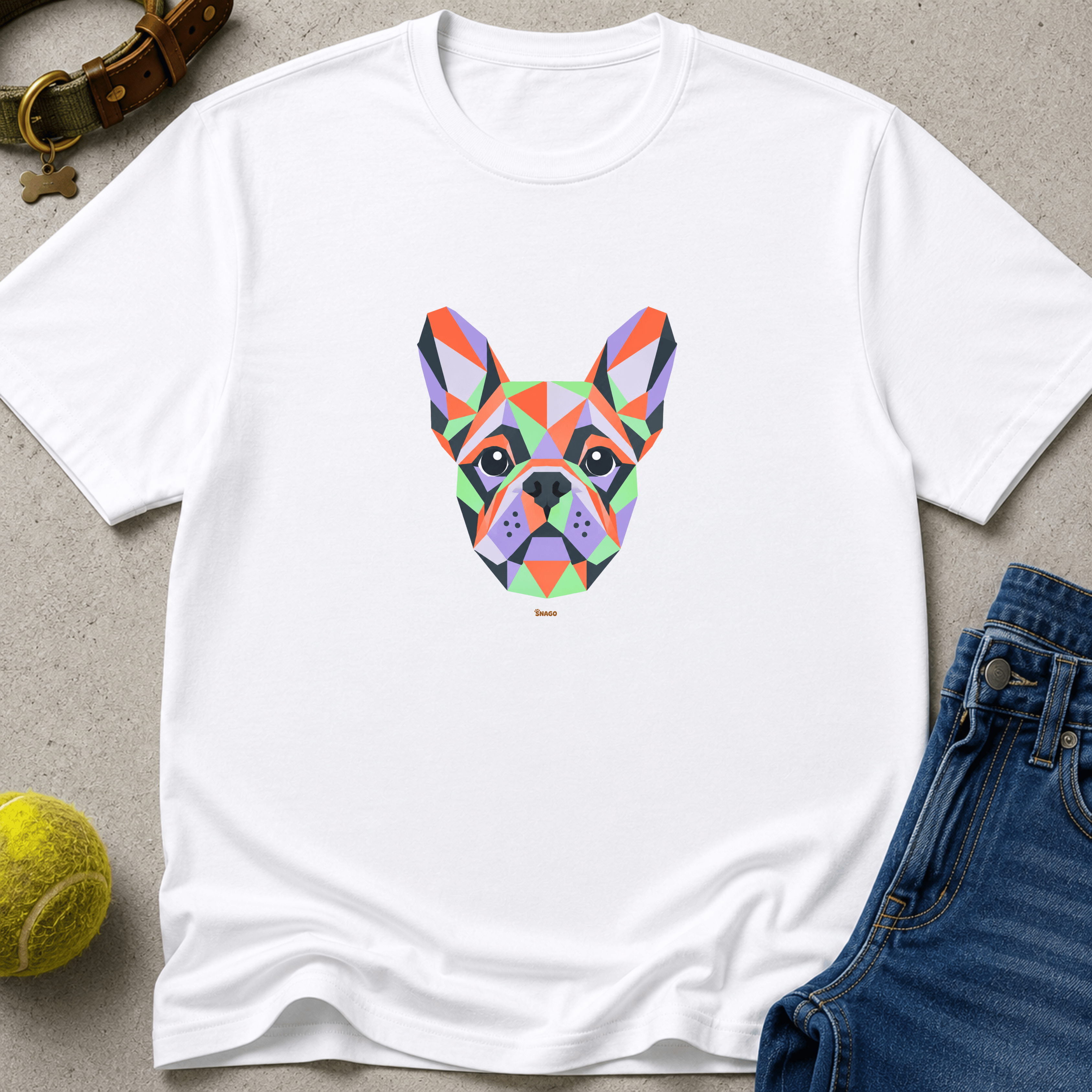 Snago T-Shirt Geometric Pug Dog and Cat Tees for Pet Parents