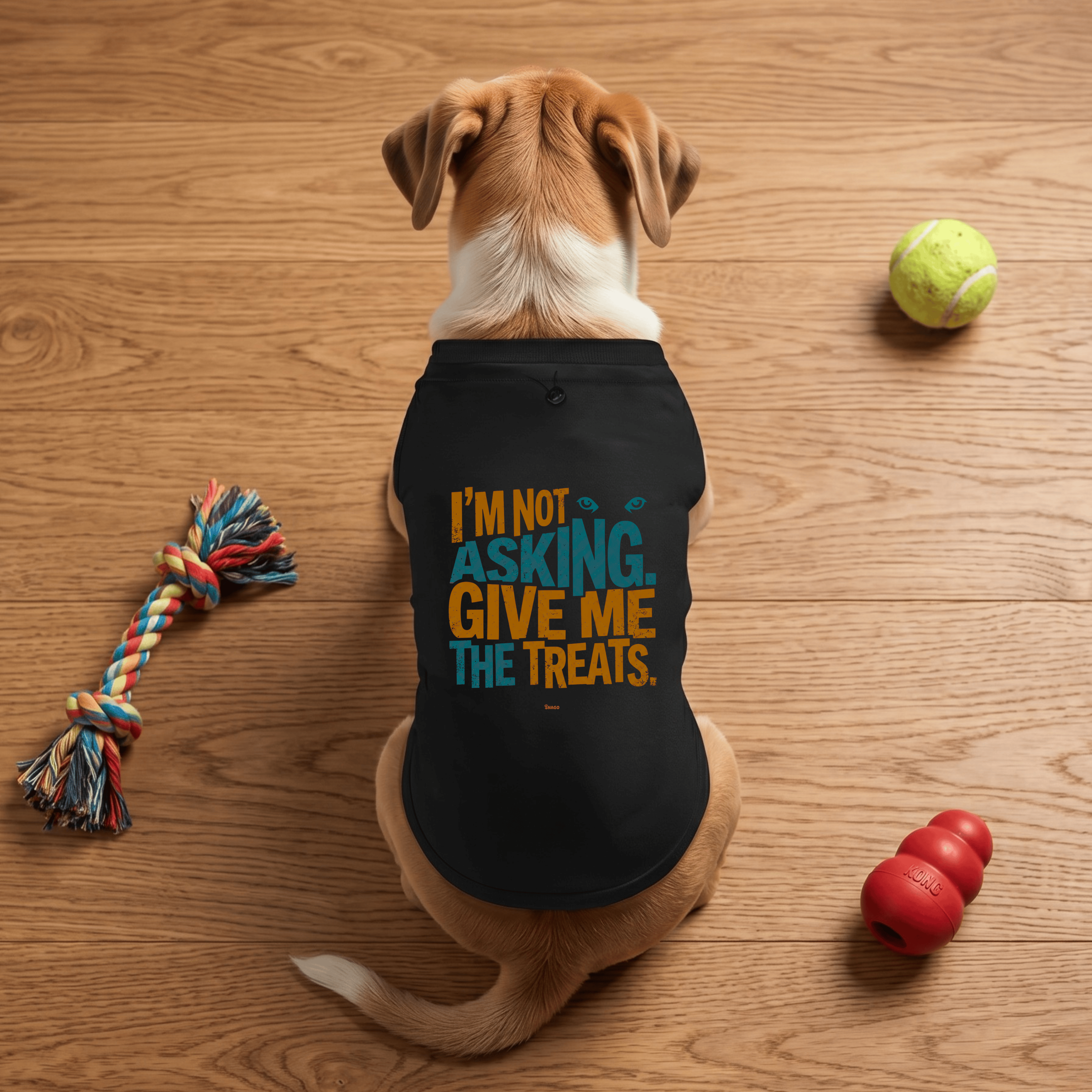 Snago Dog T-Shirt Dog Tee - I'M NOT ASKING GIVE ME THE TREATS! Dog and Cat Tees for Pet Parents