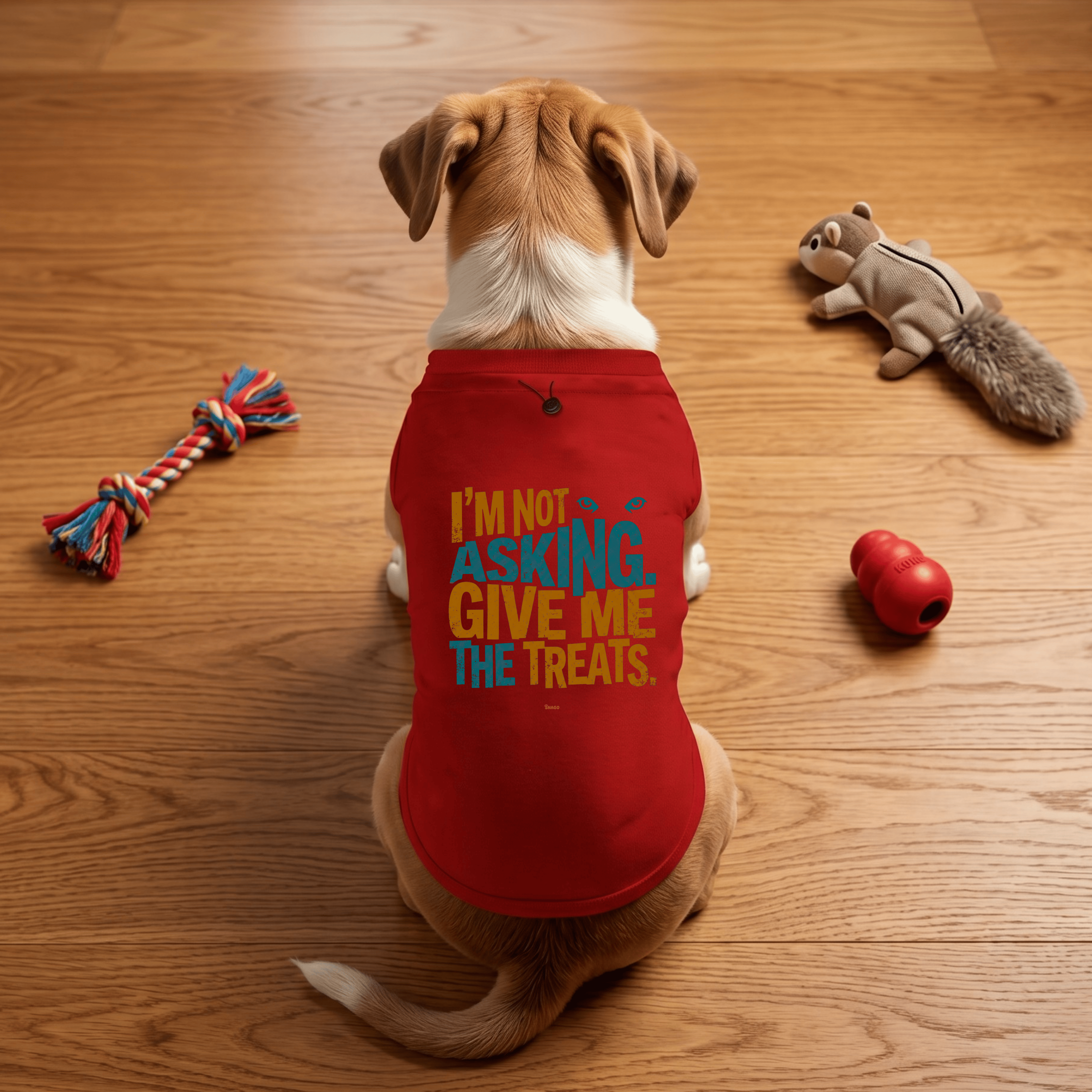 Snago Dog T-Shirt Dog Tee - I'M NOT ASKING GIVE ME THE TREATS! Dog and Cat Tees for Pet Parents