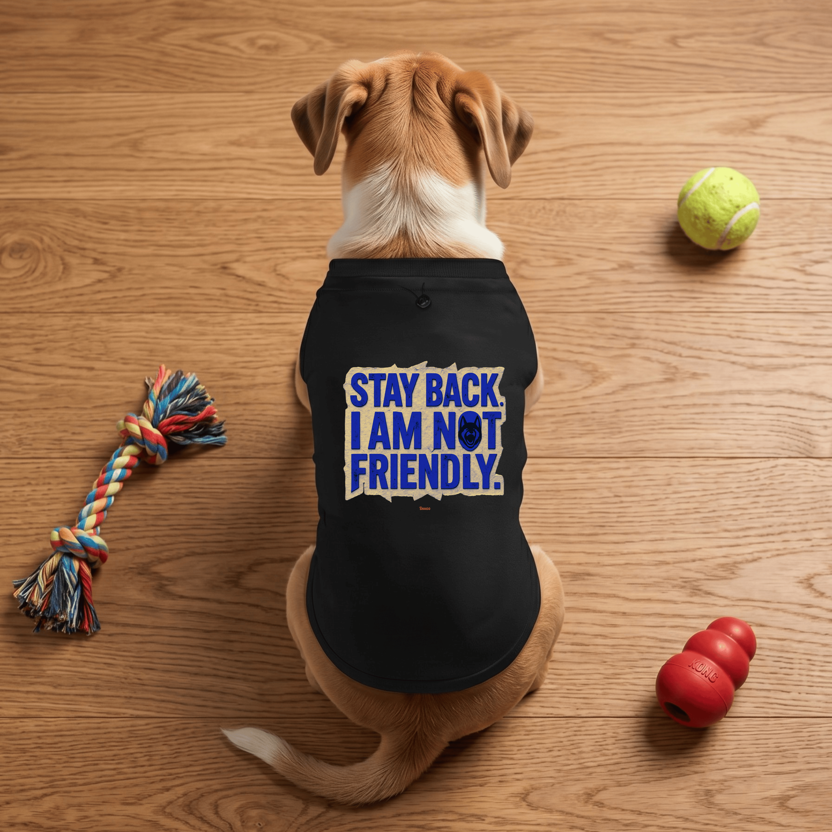 Snago Dog T-Shirt Dog Tee - STAY BACK IAM NOT FRIENDLY! Dog and Cat Tees for Pet Parents