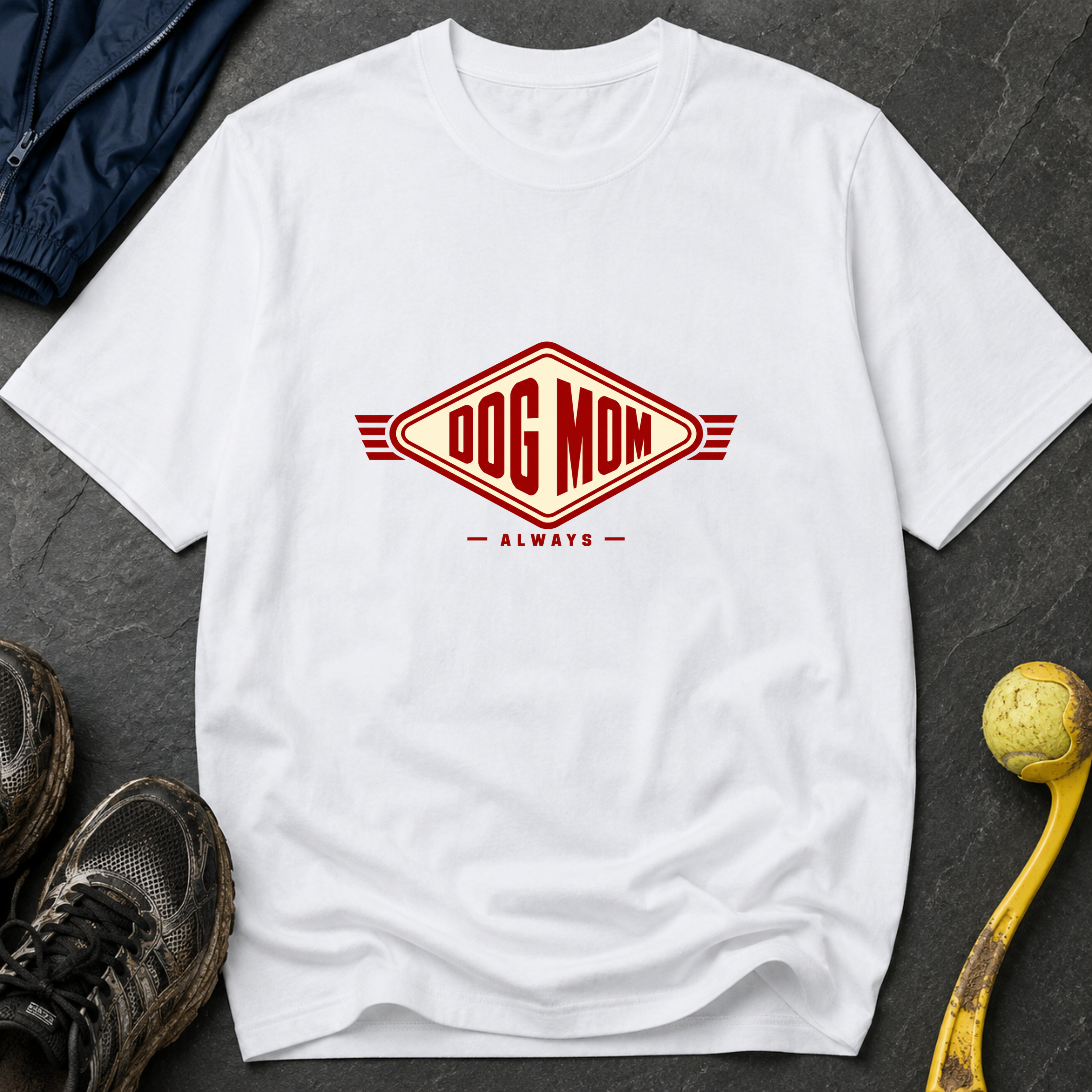 Snago T-Shirt DOG MOM ALWAYS Dog and Cat Tees for Pet Parents