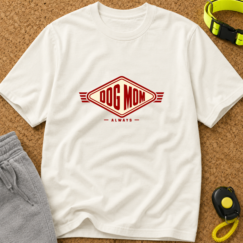 Snago T-Shirt DOG MOM ALWAYS Dog and Cat Tees for Pet Parents