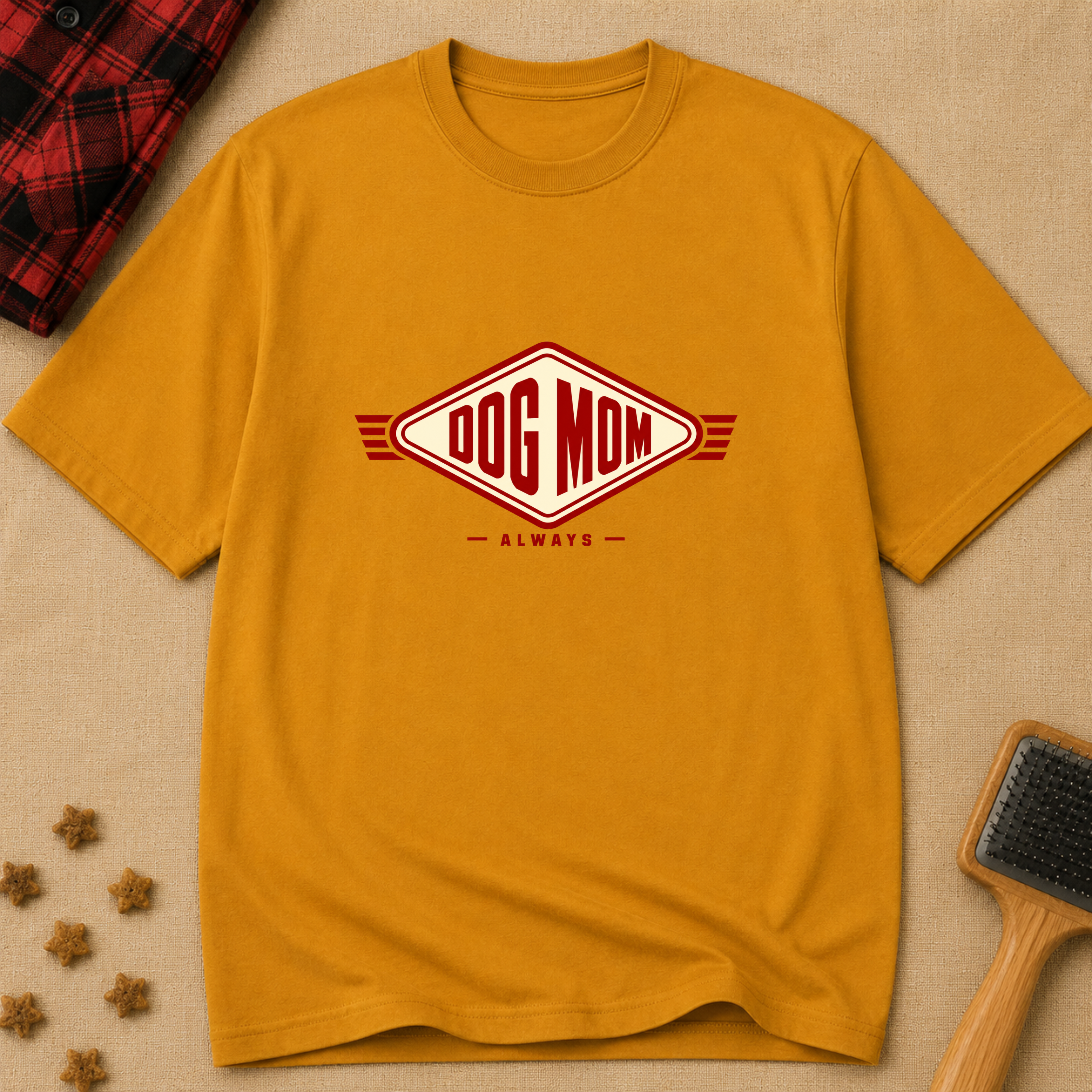 Snago T-Shirt DOG MOM ALWAYS Dog and Cat Tees for Pet Parents