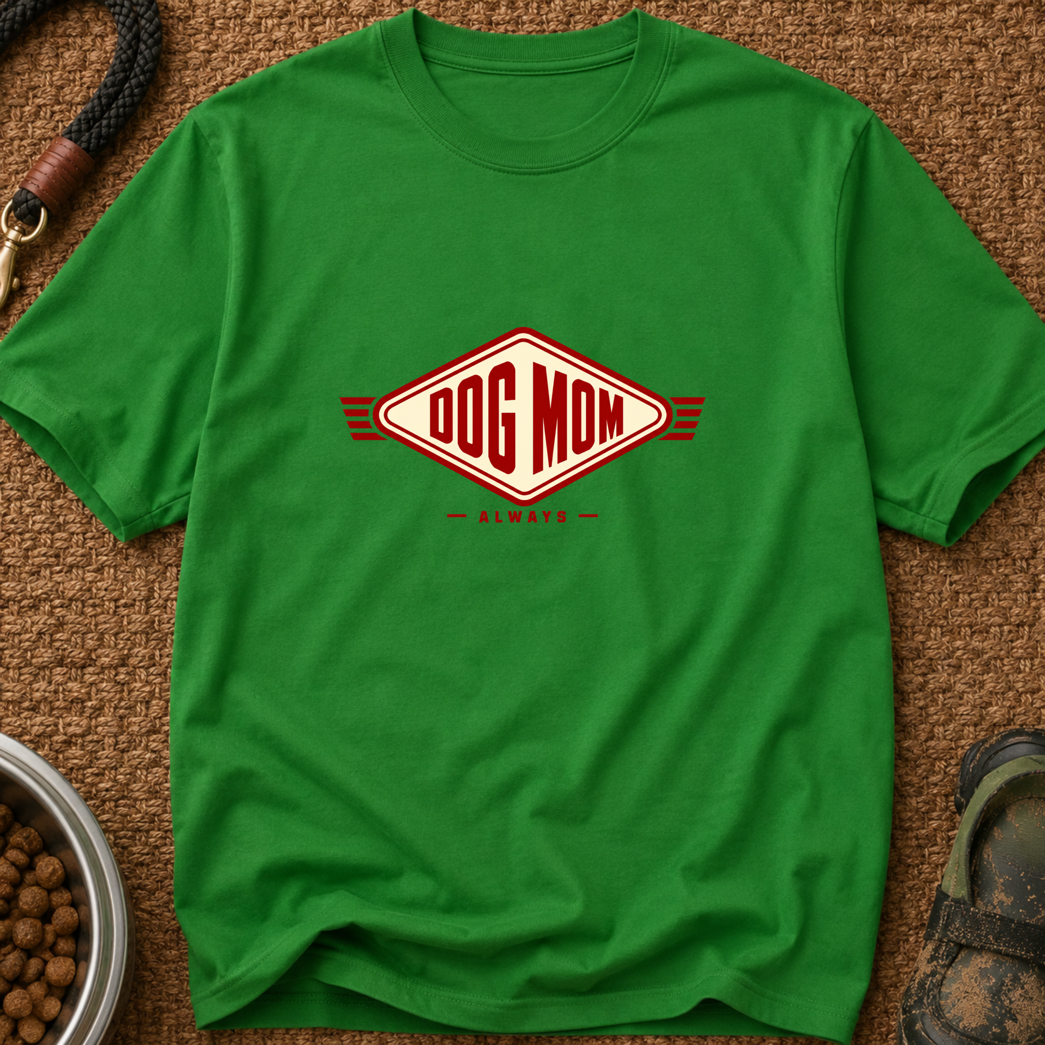 Snago T-Shirt DOG MOM ALWAYS Dog and Cat Tees for Pet Parents
