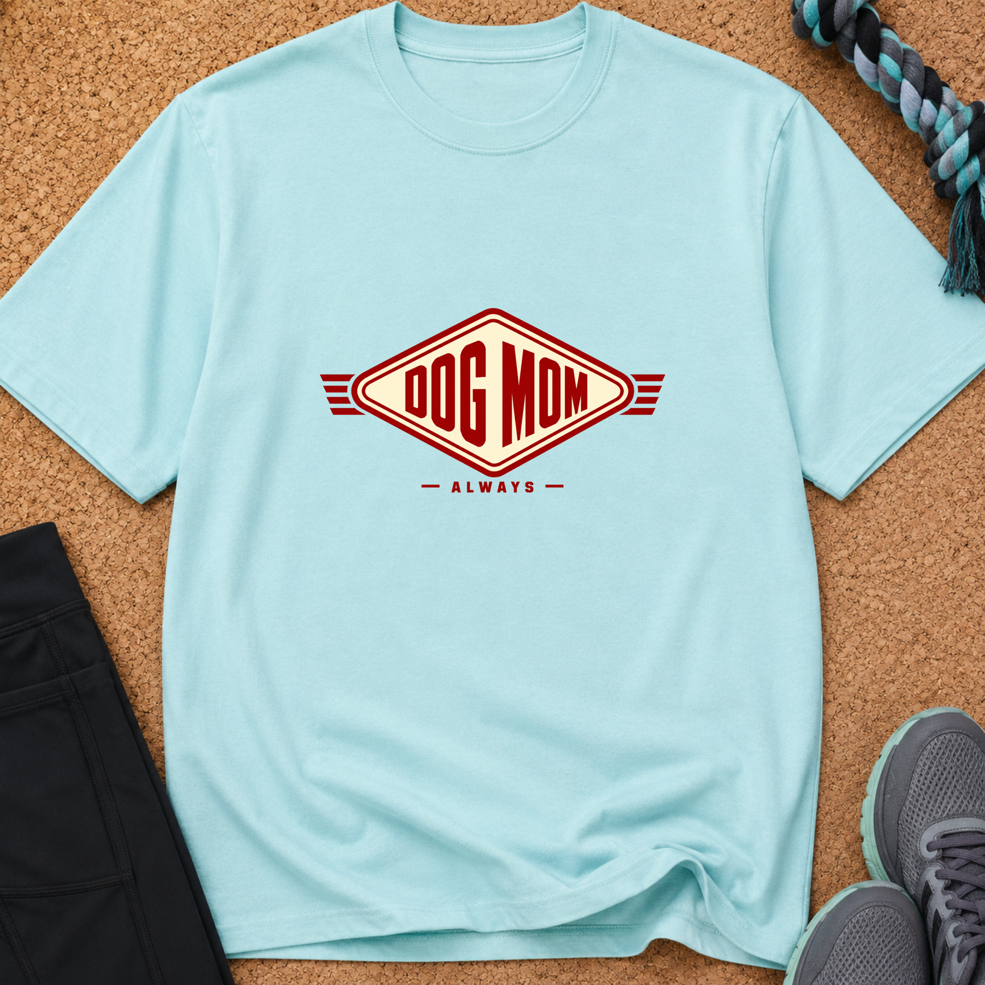 Snago T-Shirt DOG MOM ALWAYS Dog and Cat Tees for Pet Parents