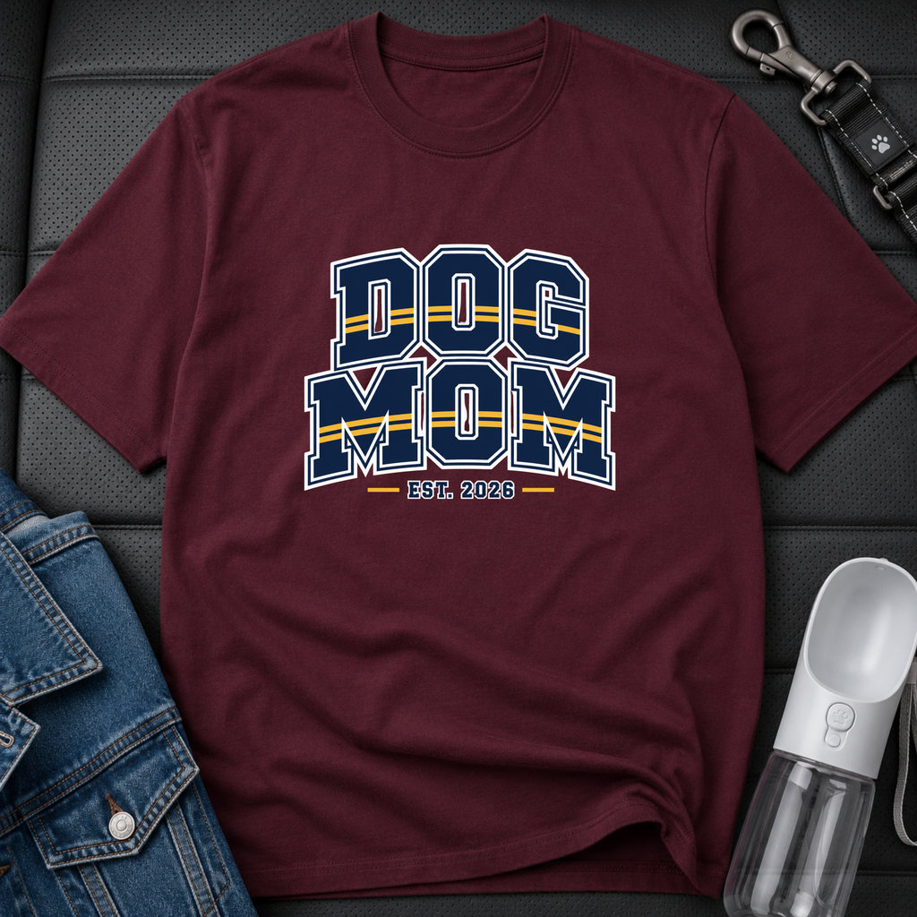 Snago T-Shirt DOG MOM est. 2026 Dog and Cat Tees for Pet Parents