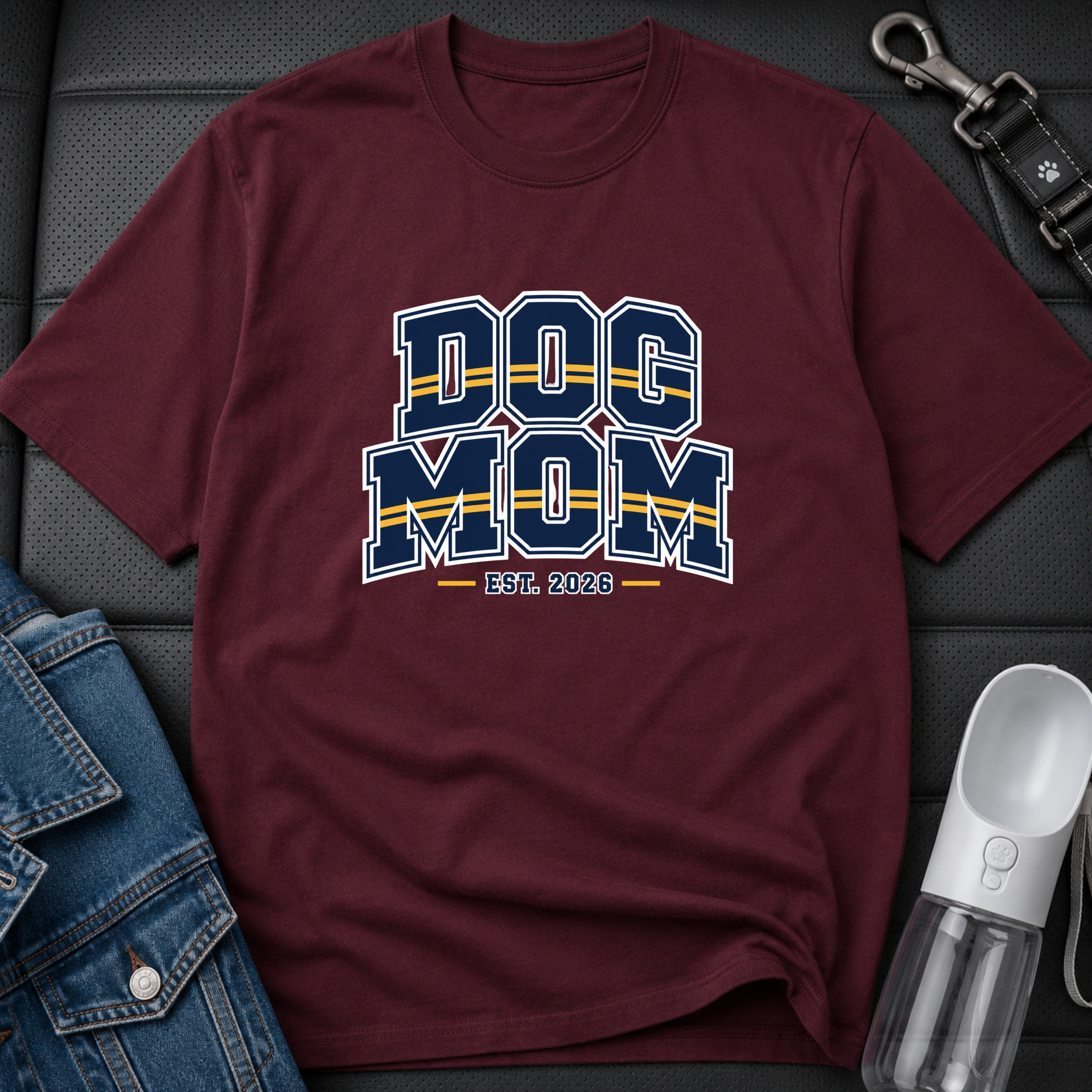 Snago T-Shirt DOG MOM est. 2026 Dog and Cat Tees for Pet Parents