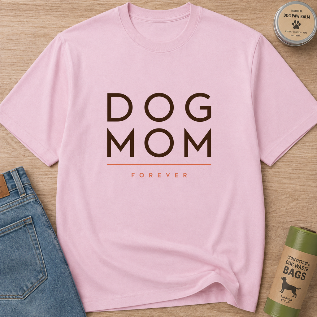 Snago T-Shirt DOG MOM FOREVER Dog and Cat Tees for Pet Parents