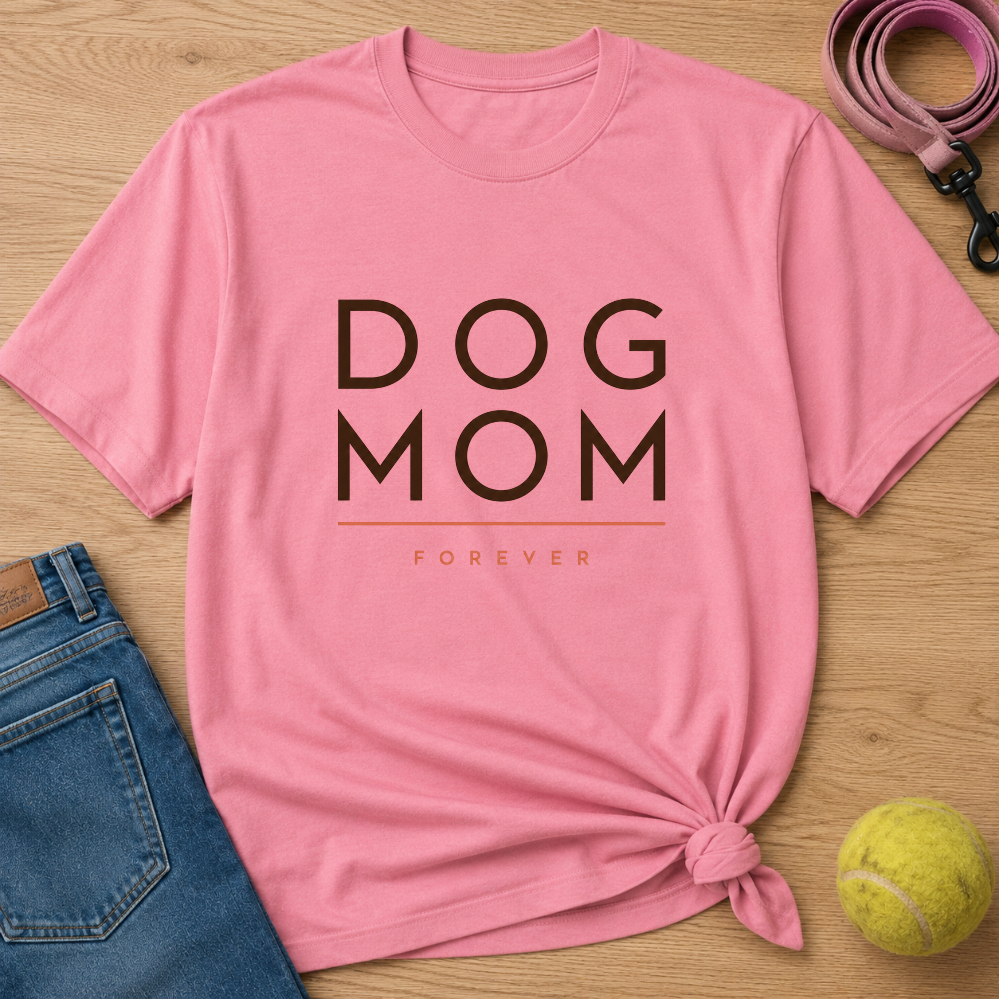 Snago T-Shirt DOG MOM FOREVER Dog and Cat Tees for Pet Parents