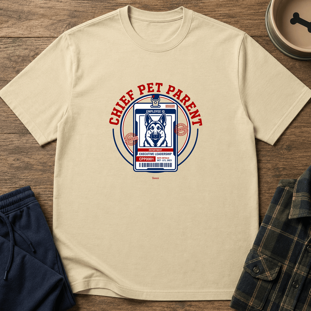 Snago T-Shirt Employee ID - Chief Pet Parent Dog and Cat Tees for Pet Parents