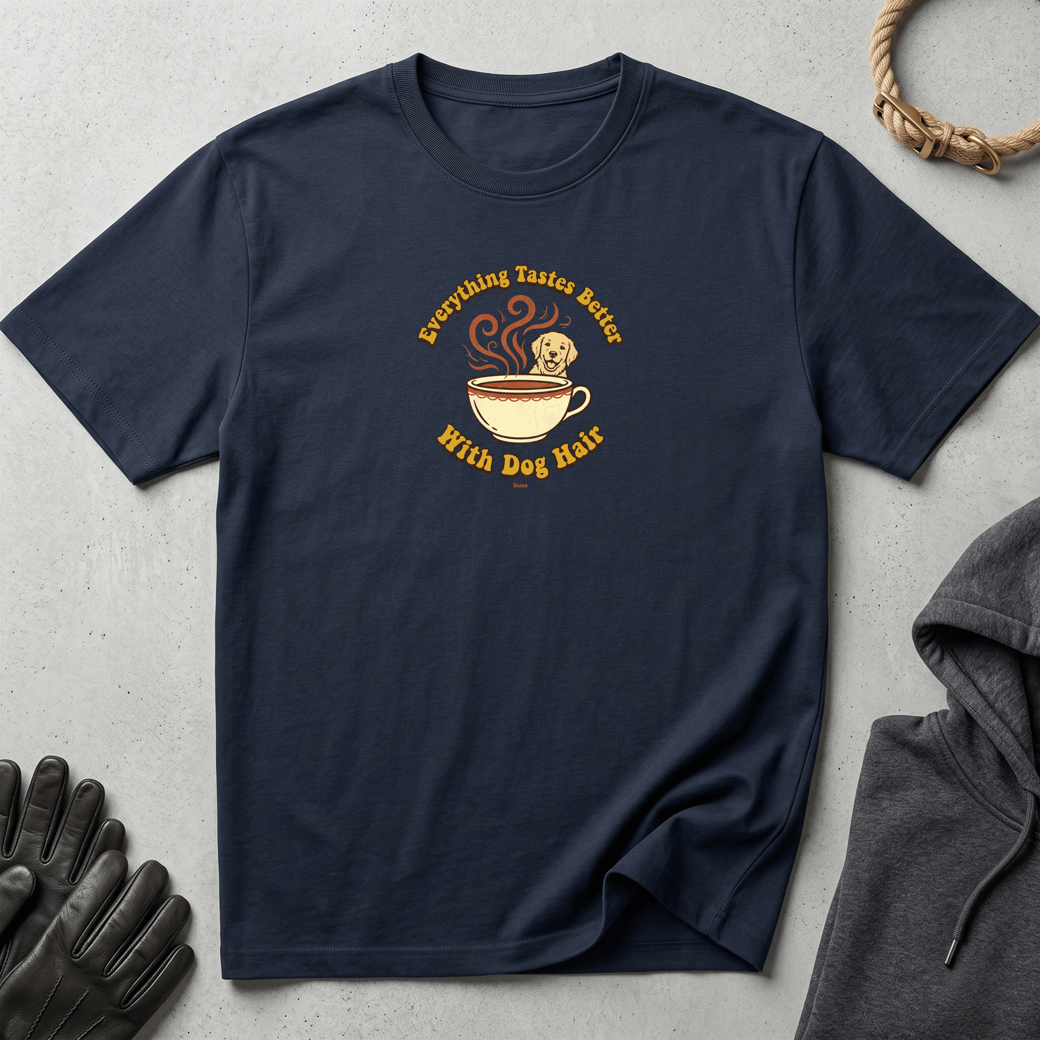 Snago T-Shirt Everything Tastes Better With Dog Hair 2 Dog and Cat Tees for Pet Parents