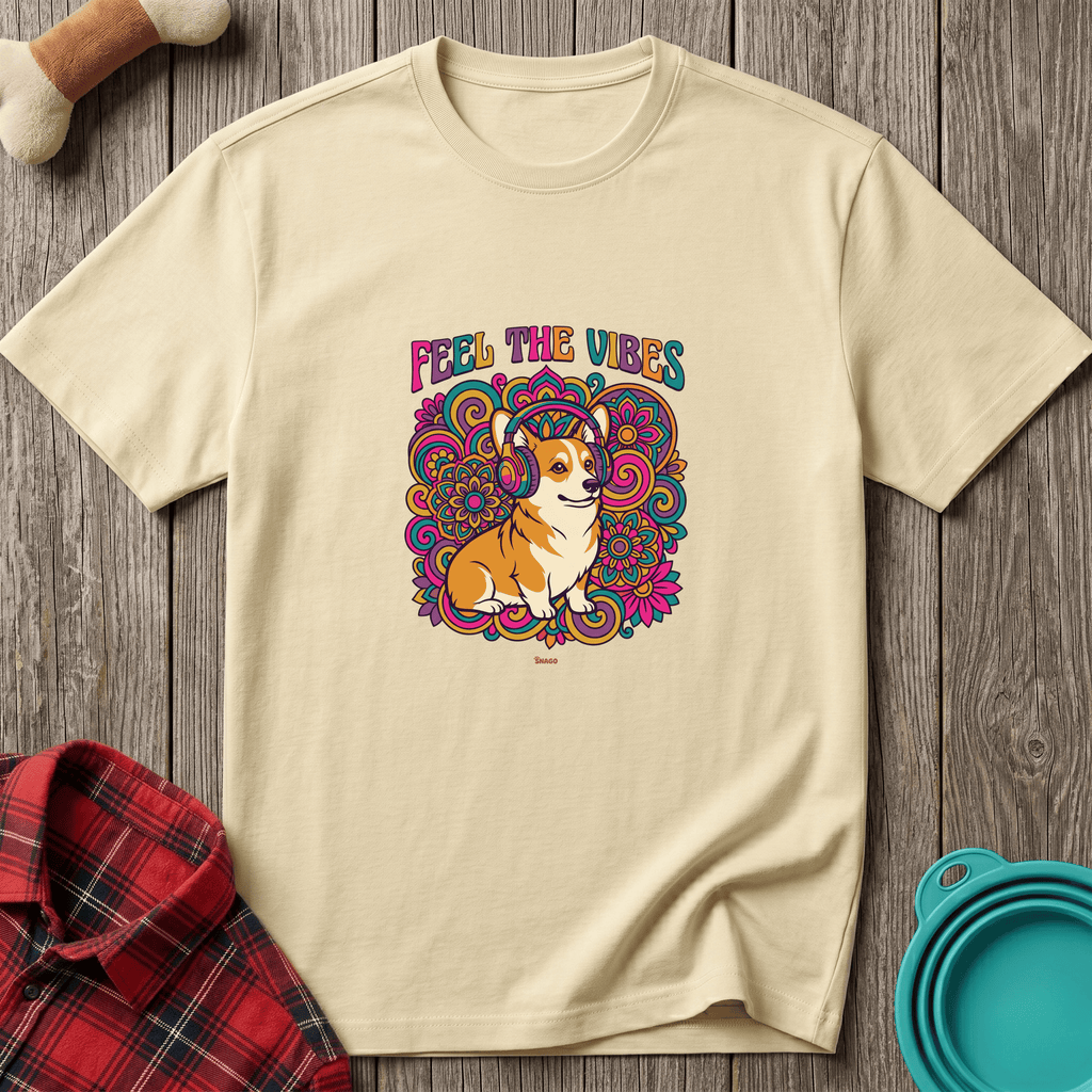 Snago T-Shirt Feel The Vibes Dog and Cat Tees for Pet Parents