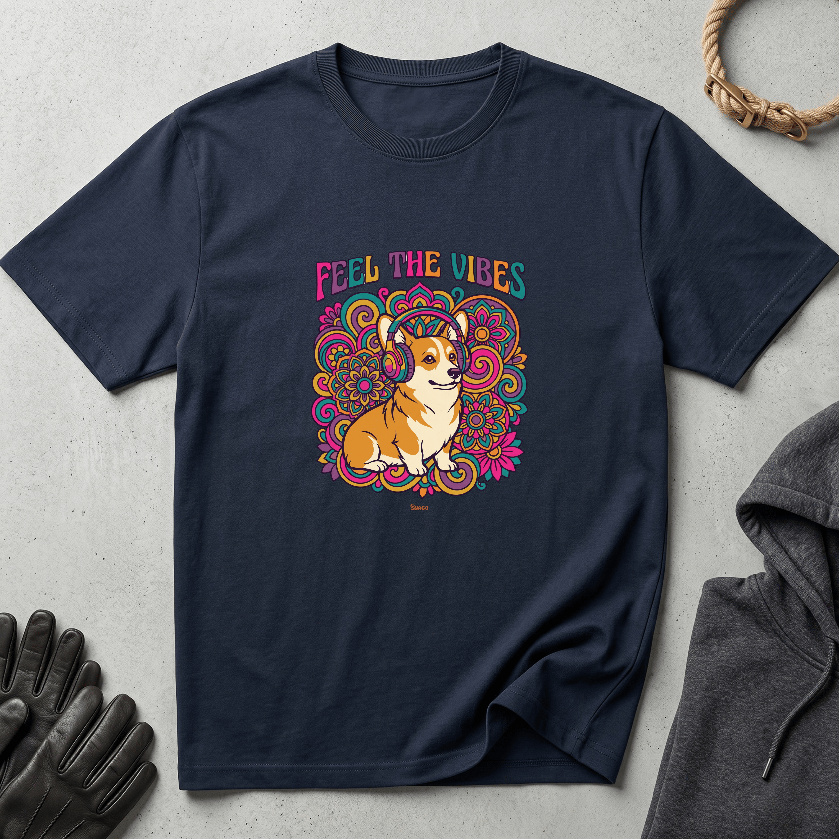 Snago T-Shirt Feel The Vibes Dog and Cat Tees for Pet Parents