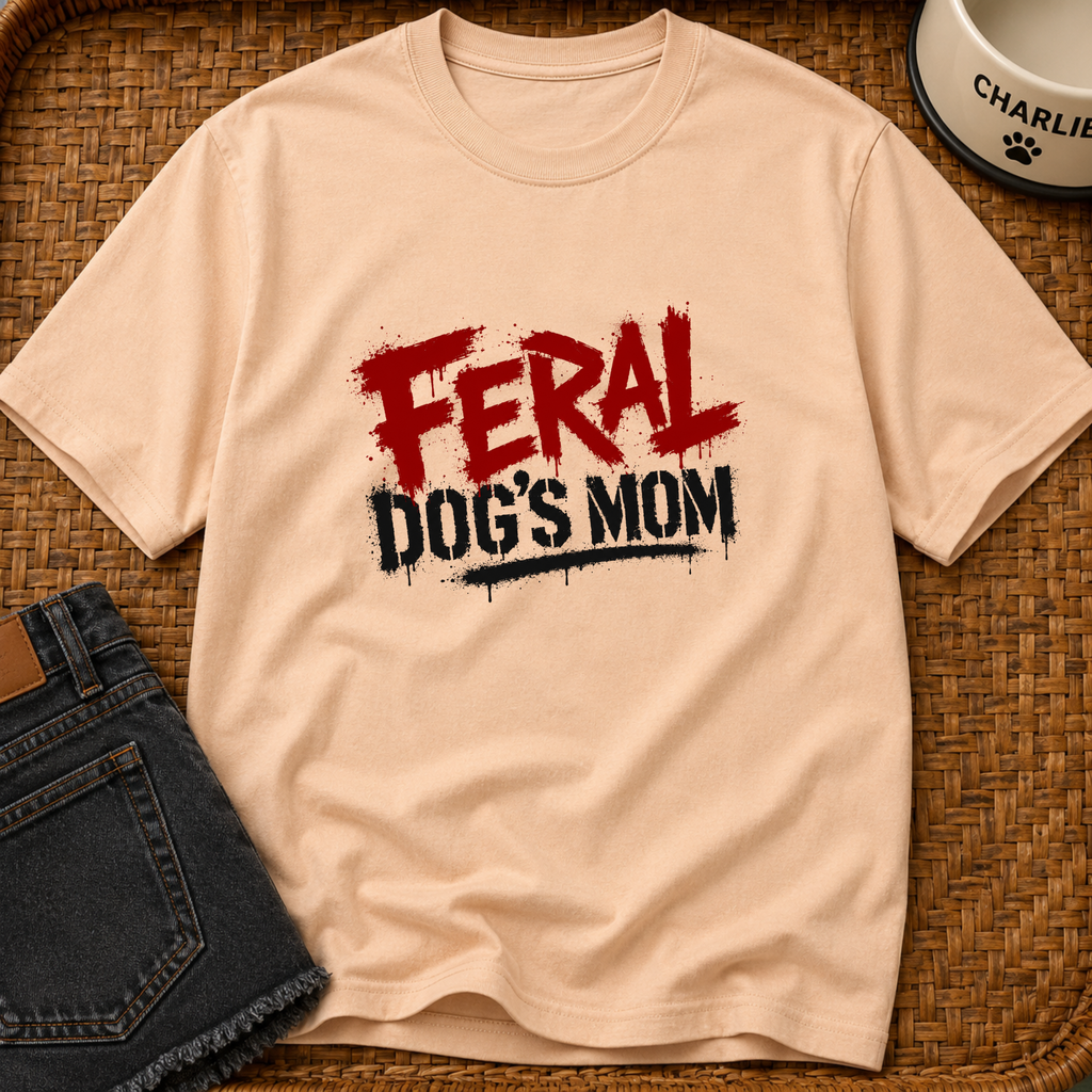 Snago T-Shirt Feral Dog's MOM Dog and Cat Tees for Pet Parents