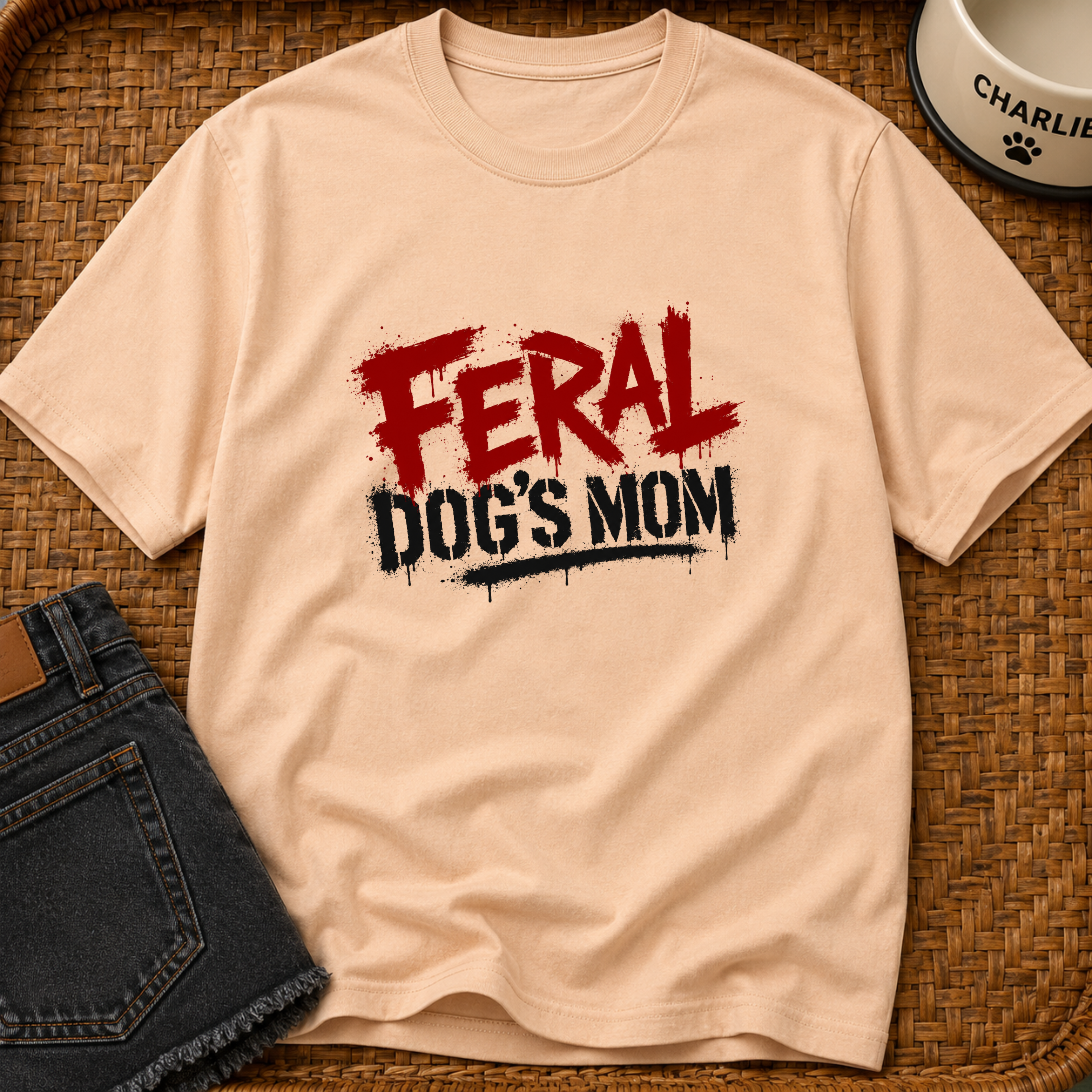 Snago T-Shirt Feral Dog's MOM Dog and Cat Tees for Pet Parents