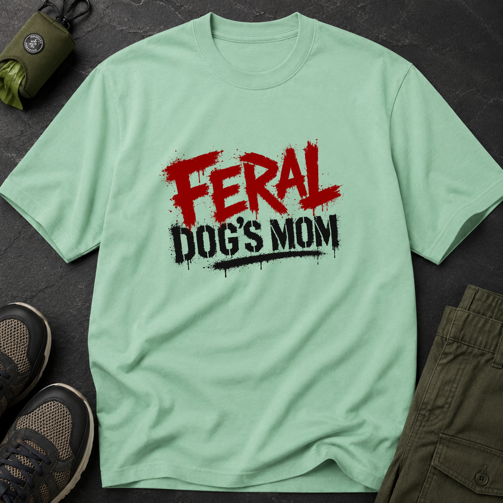 Snago T-Shirt Feral Dog's MOM Dog and Cat Tees for Pet Parents