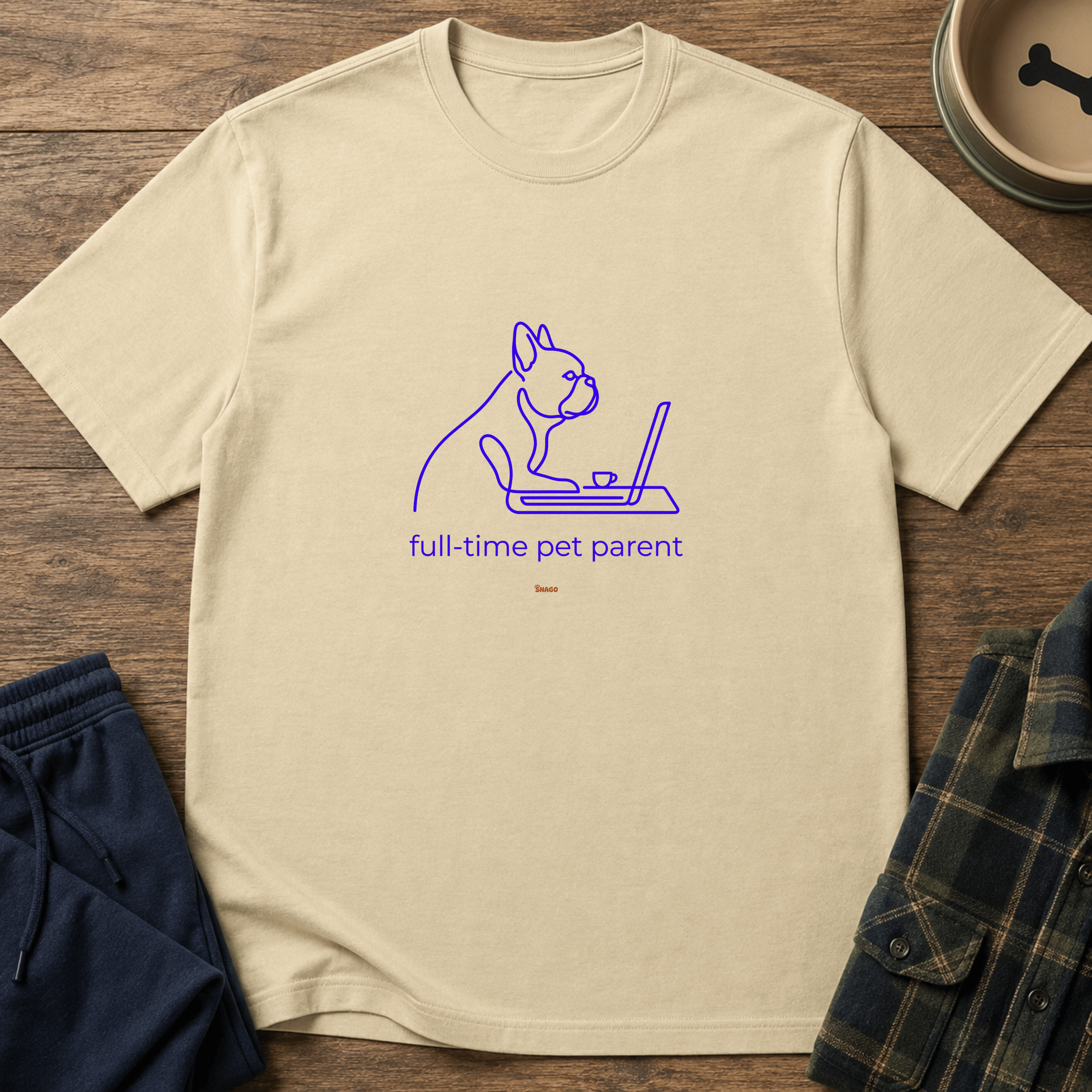 Snago T-Shirt Full Time Pet Parent Dog and Cat Tees for Pet Parents