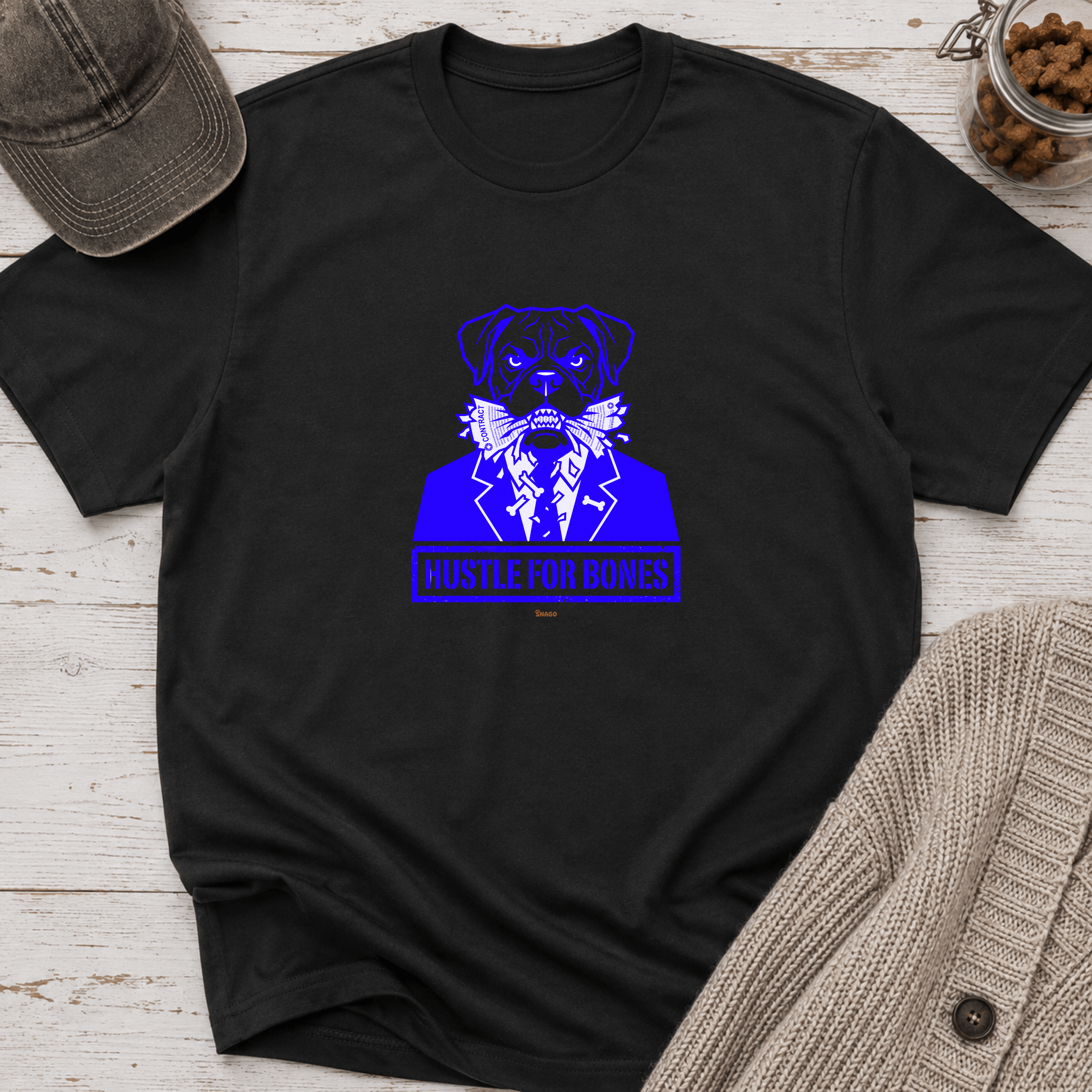 Snago T-Shirt Hustle For Bones Dog and Cat Tees for Pet Parents