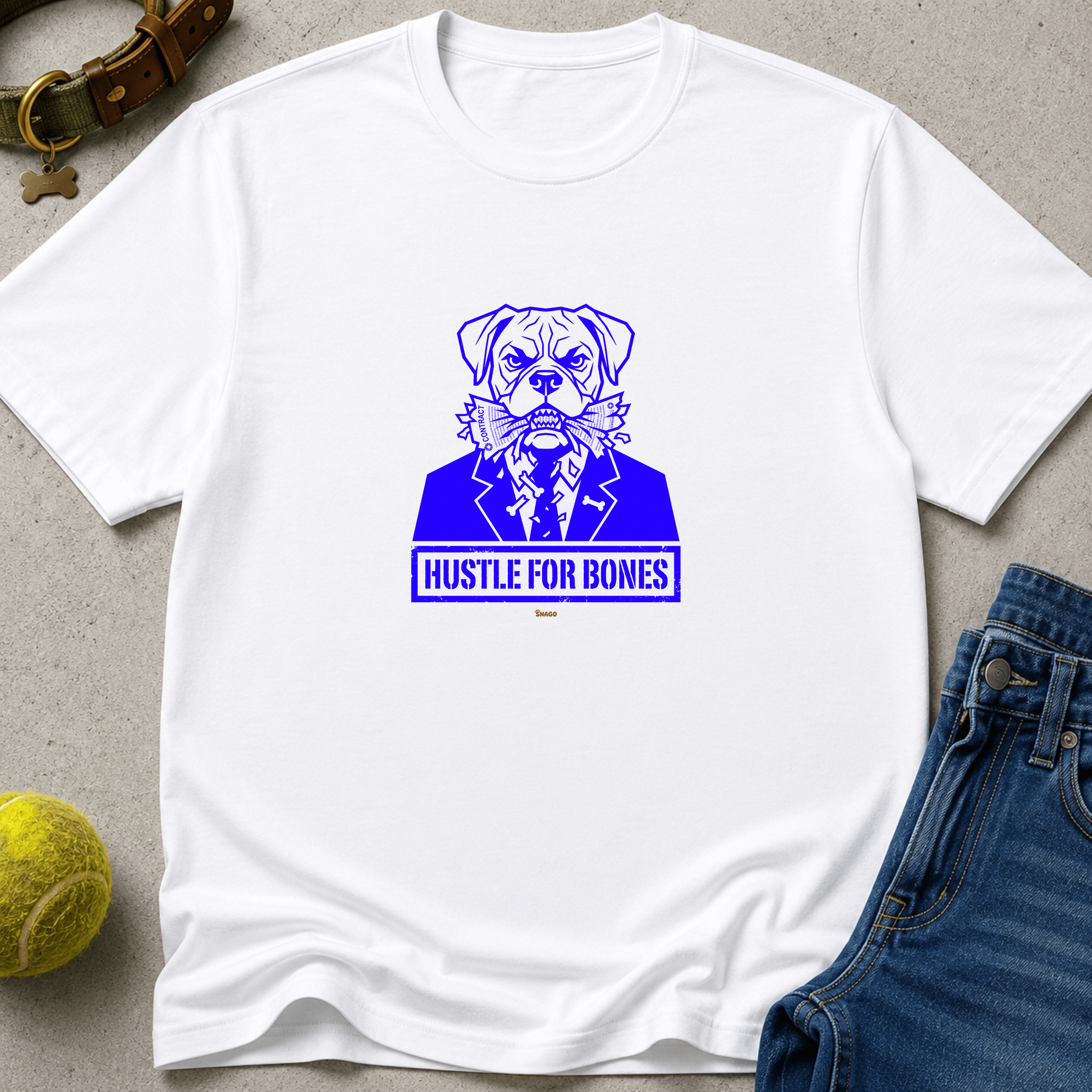 Snago T-Shirt Hustle For Bones Dog and Cat Tees for Pet Parents