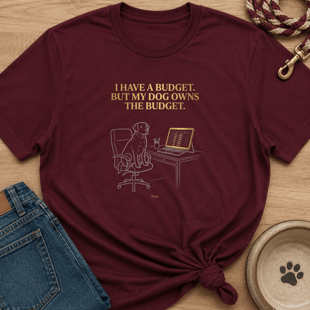 Snago T-Shirt I Have A budget, But My Dog Owns The Budget Dog and Cat Tees for Pet Parents