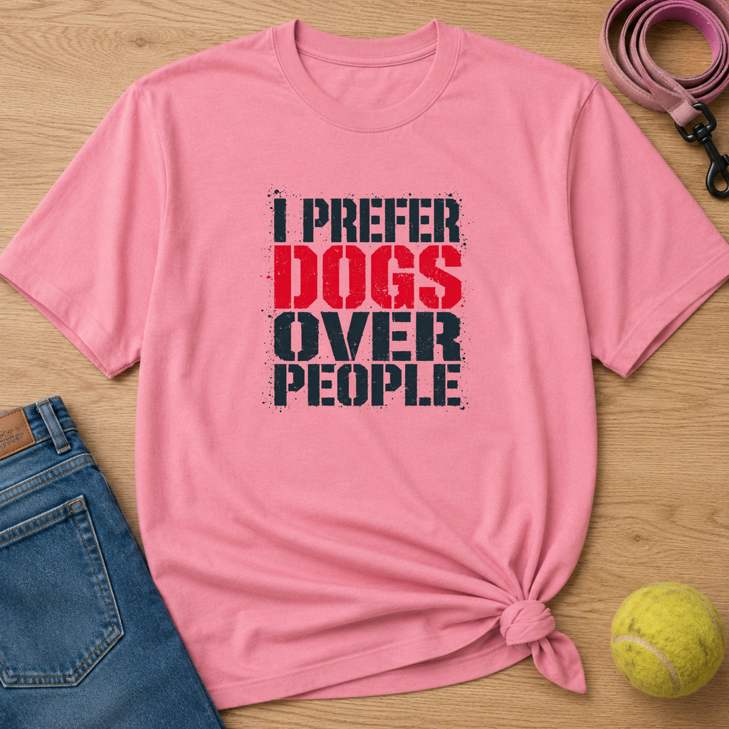 Snago T-Shirt I Prefer Dogs Over People Dog and Cat Tees for Pet Parents