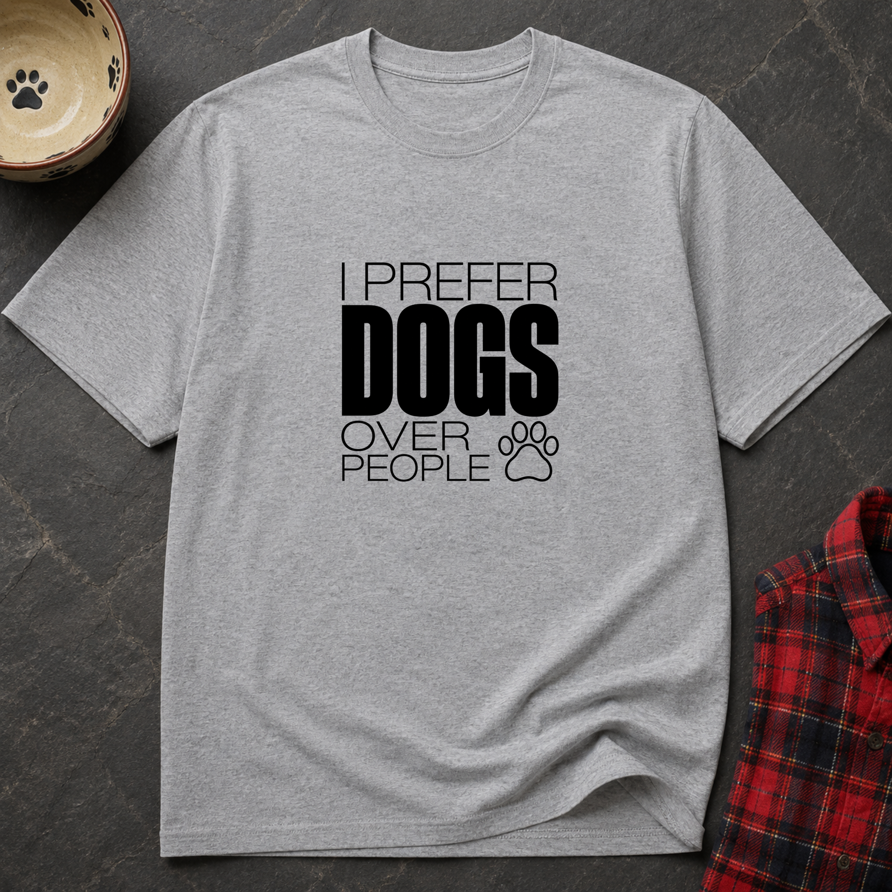 Snago T-Shirt I Prefer DOGS Over People Dog and Cat Tees for Pet Parents