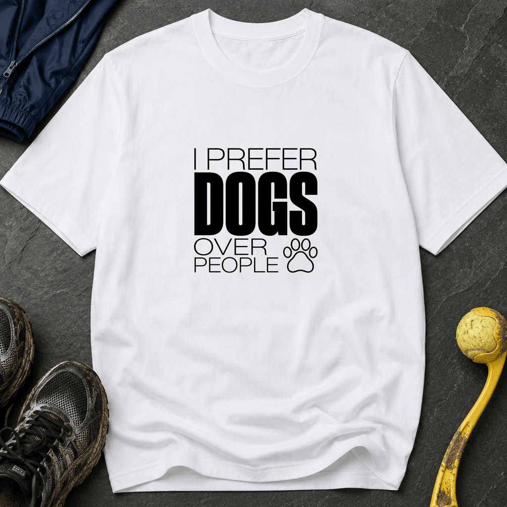Snago T-Shirt I Prefer DOGS Over People Dog and Cat Tees for Pet Parents