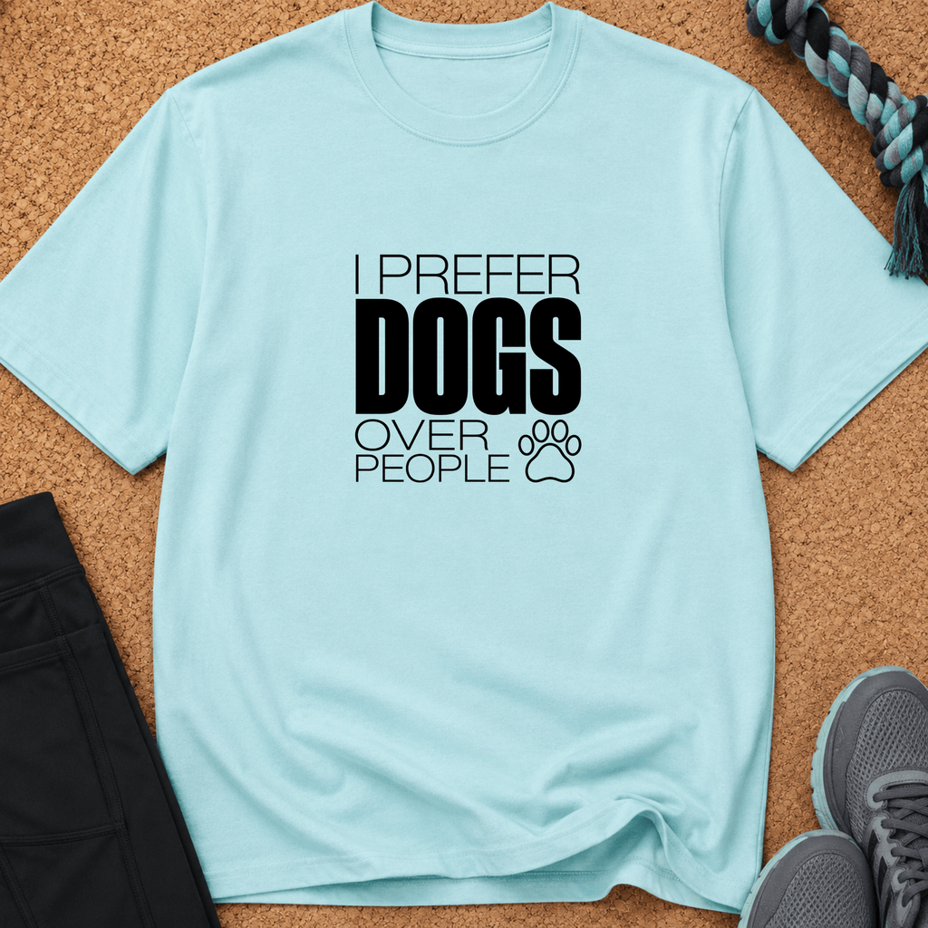 Snago T-Shirt I Prefer DOGS Over People Dog and Cat Tees for Pet Parents