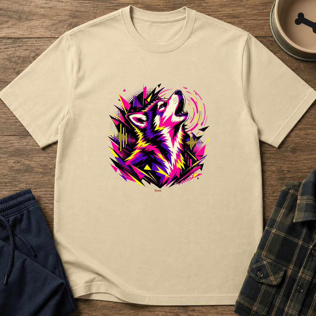 Snago T-Shirt Neon Howl Dog and Cat Tees for Pet Parents