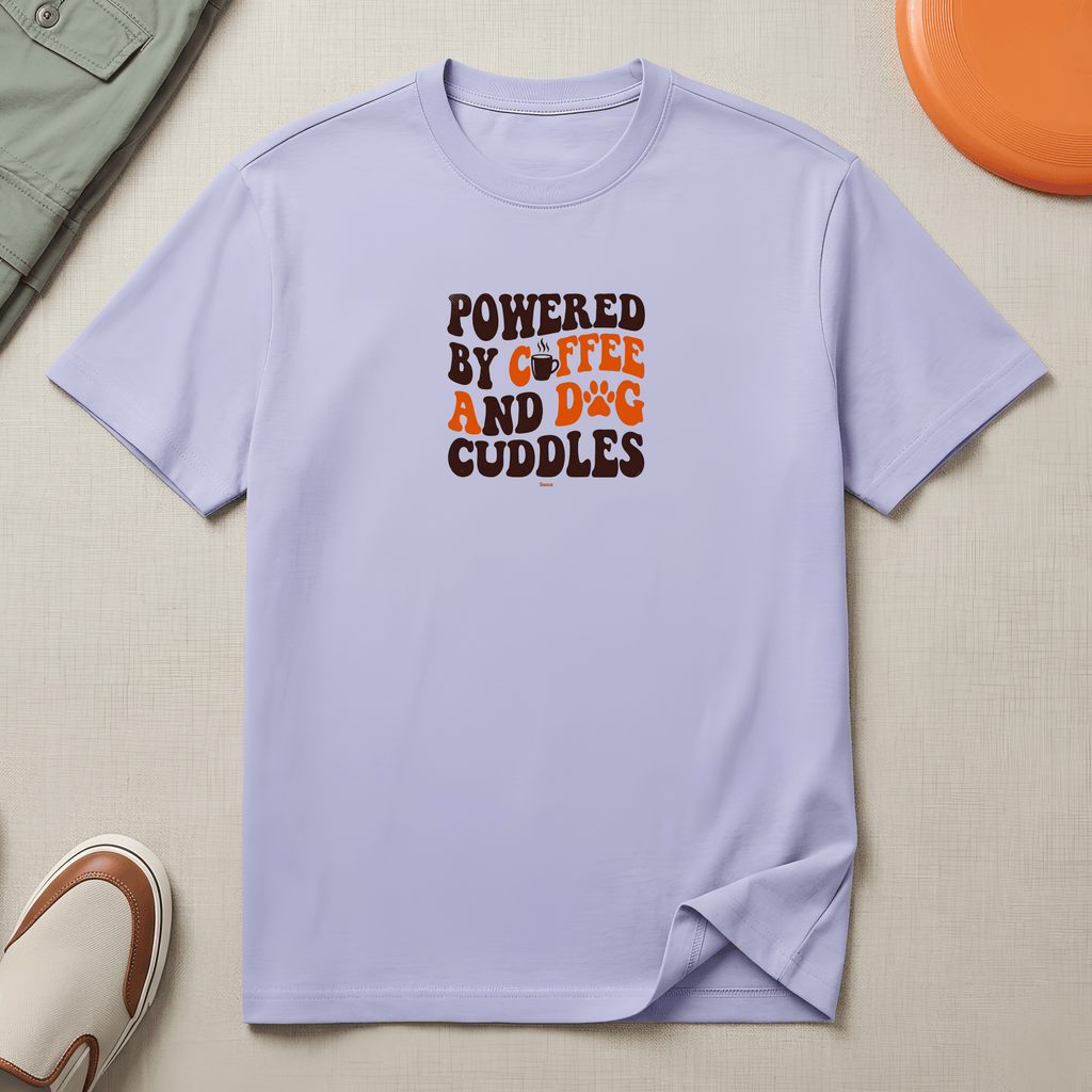 Snago T-Shirt Powered By Coffee & Dog Cuddles Dog and Cat Tees for Pet Parents