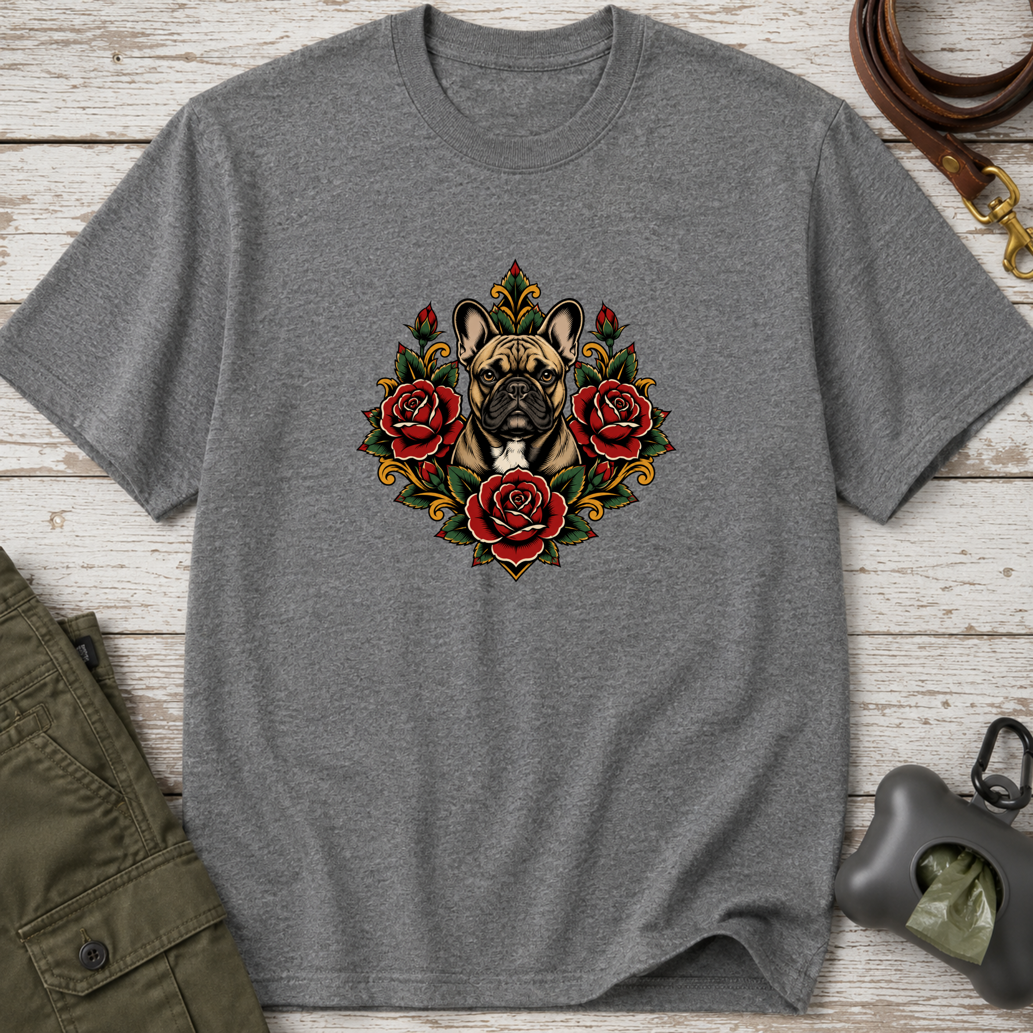 Snago T-Shirt Pugs & Flowers Dog and Cat Tees for Pet Parents