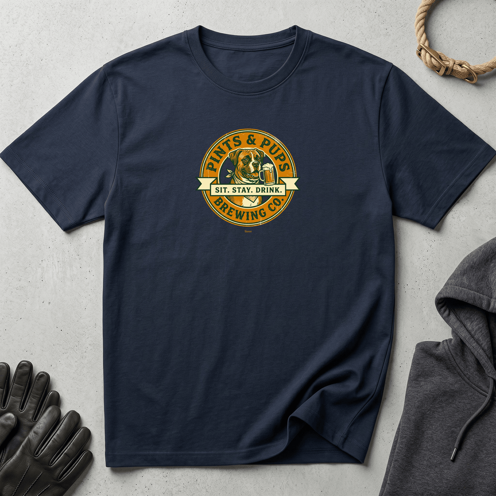 Snago T-Shirt Sit.Stay.Drink. Dog and Cat Tees for Pet Parents