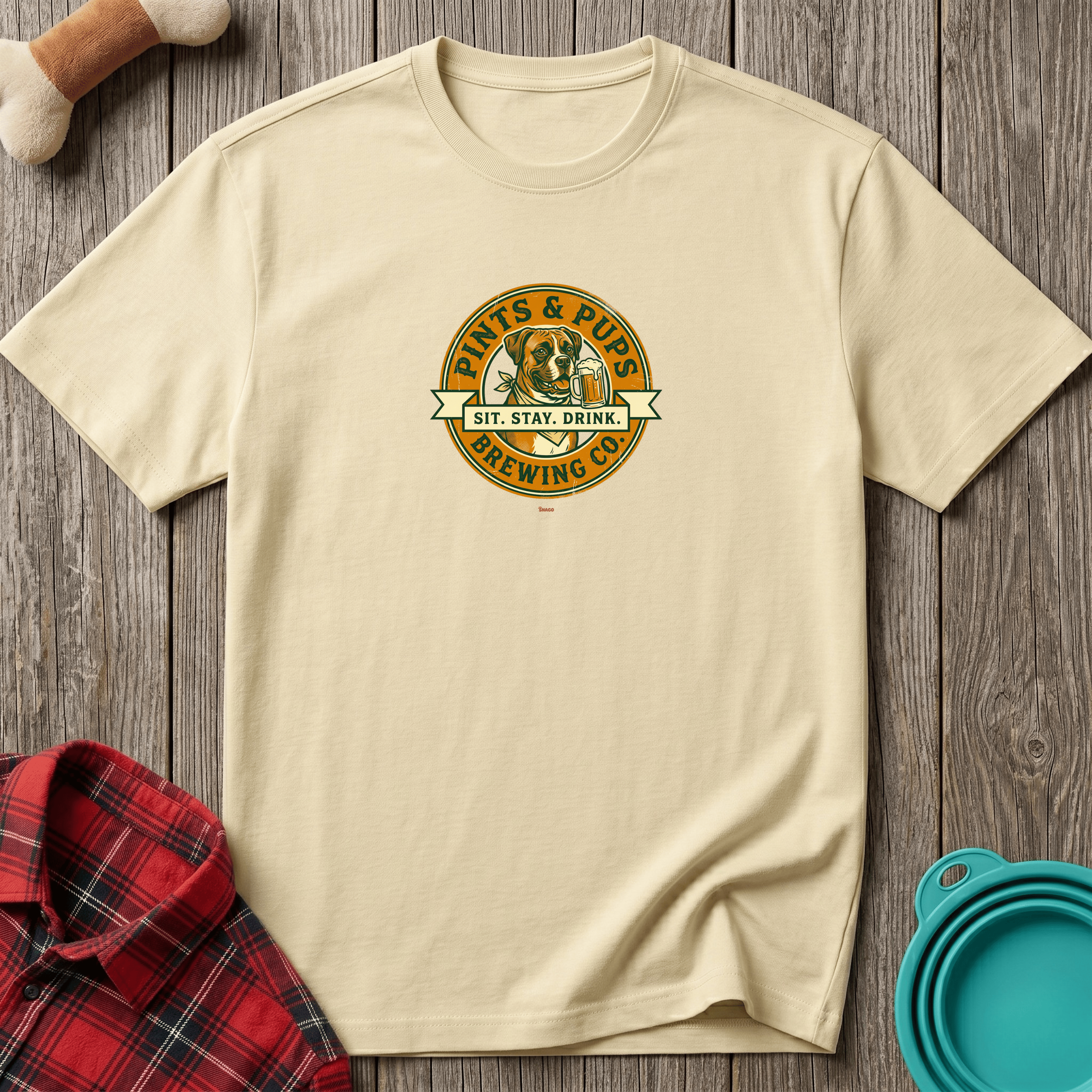 Snago T-Shirt Sit.Stay.Drink. Dog and Cat Tees for Pet Parents