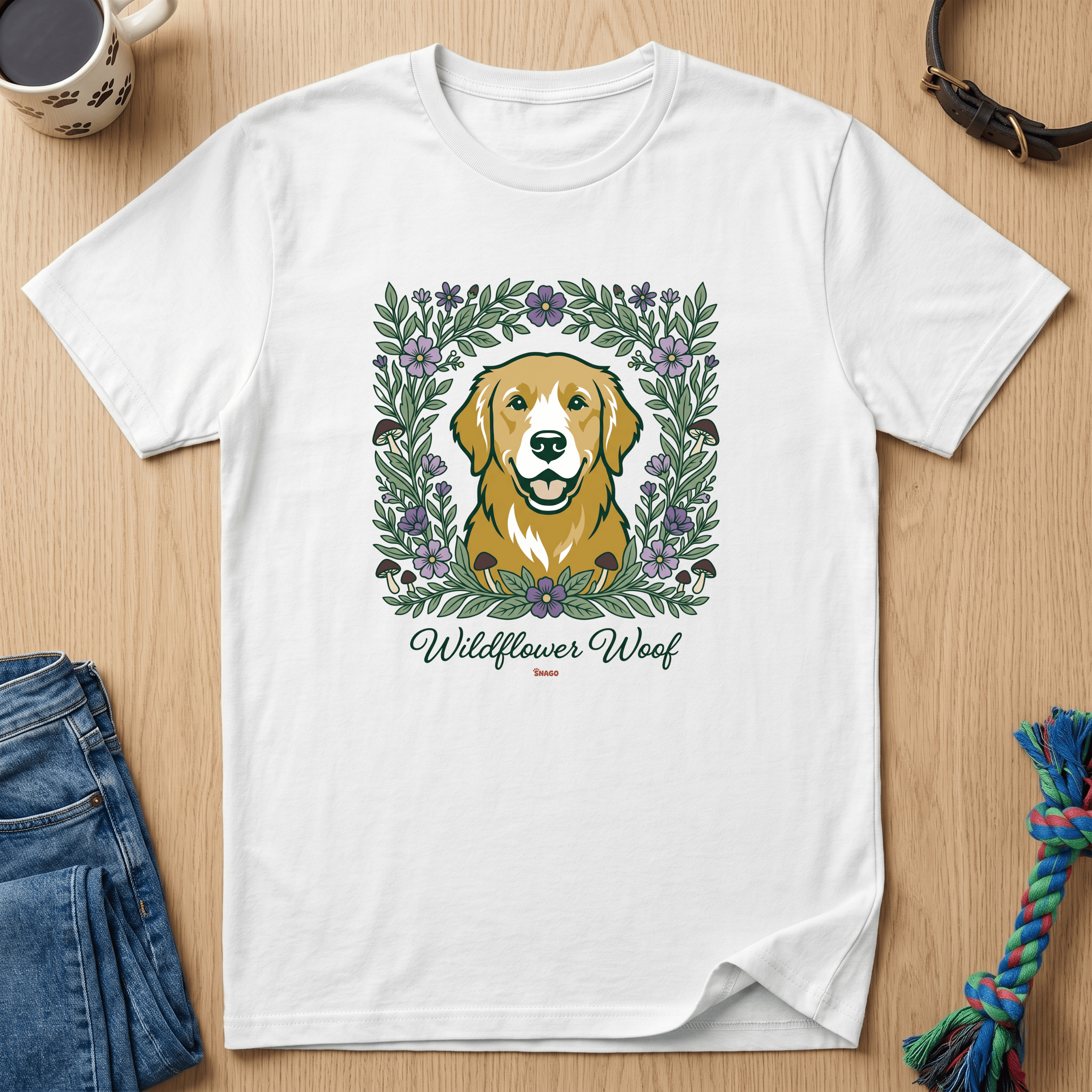Snago T-Shirt Wildflower Woof Dog and Cat Tees for Pet Parents